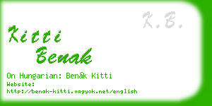 kitti benak business card